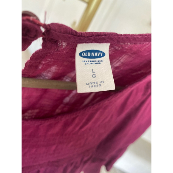 Old Navy Cotton Lace Blouse Boho Coquette Cottagecore Romantic Summer Spring L - Picture 6 of 7